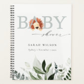 Elegant pastel Cute Boho Lion Foliage Baby shower Planner (Voorkant)