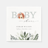 Elegant pastel Cute Boho Lion Foliage Baby shower Servet (Voorkant)