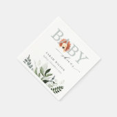 Elegant pastel Cute Boho Lion Foliage Baby shower Servet (Hoek)