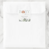 Elegant pastel Cute Boho Lion Foliage Baby shower Vierkante Sticker (Tas)