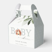 Elegant pastel Cute Lion Foliage Baby shower Bedankdoosjes (Achterkant)