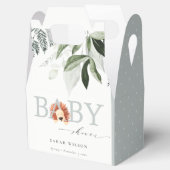 Elegant pastel Cute Lion Foliage Baby shower Bedankdoosjes (Geopend)