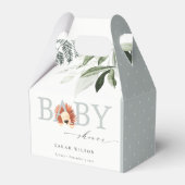 Elegant pastel Cute Lion Foliage Baby shower Bedankdoosjes (Voorkant Zijde)