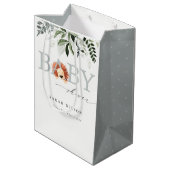 Elegant pastel Cute Lion Foliage Baby shower Medium Cadeauzakje (Achterkant Gekanteld)