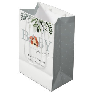 Elegant pastel Cute Lion Foliage Baby Sprinkle Medium Cadeauzakje