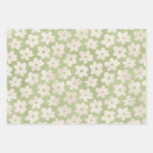 Elegant pastel Daisy Flower Bunny Spring Easter Inpakpapier Vel (Voorkant)