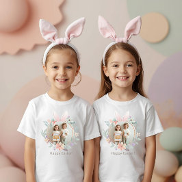 Elegant Pastel Easter Photo T-Shirt for Kids