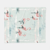 Elegant pastel flamingo patroon fleece deken (Voorkant (Horizontaal))
