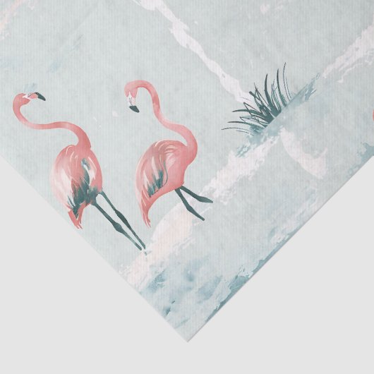 Elegant pastel flamingo patroon tissuepapier (Detail)