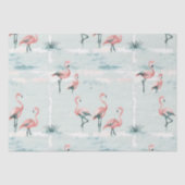 Elegant pastel flamingo patroon tissuepapier (Voorkant)
