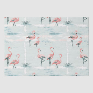 Elegant pastel flamingo patroon tissuepapier