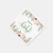 Elegant Pastel Floral 60th Birthday Party Servet (Hoek)