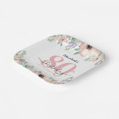 Elegant Pastel Floral 80th Birthday Party Papieren Bordje (Gebogen)