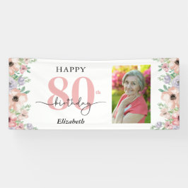 Elegant Pastel Floral 80th Birthday Party Photo  Spandoek