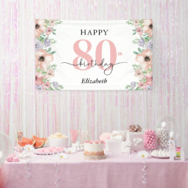 Elegant Pastel Floral 80th Birthday Party  Spandoek