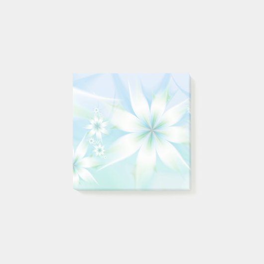 Elegant Pastel Floral Abstract | White Blue Green Post-it® Notes (Voorkant)