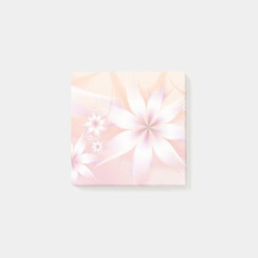 Elegant Pastel Floral Abstract | Witte koraalperkl Post-it® Notes (Voorkant)