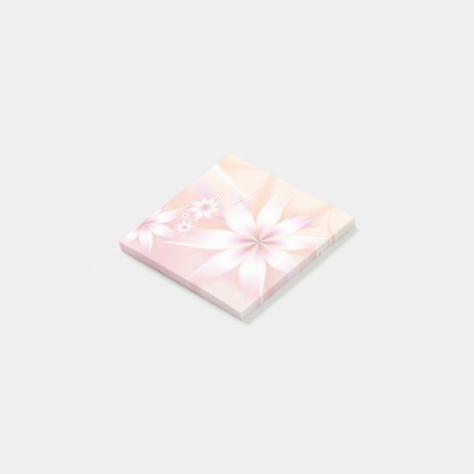 Elegant Pastel Floral Abstract | Witte koraalperkl Post-it® Notes (Schuin)