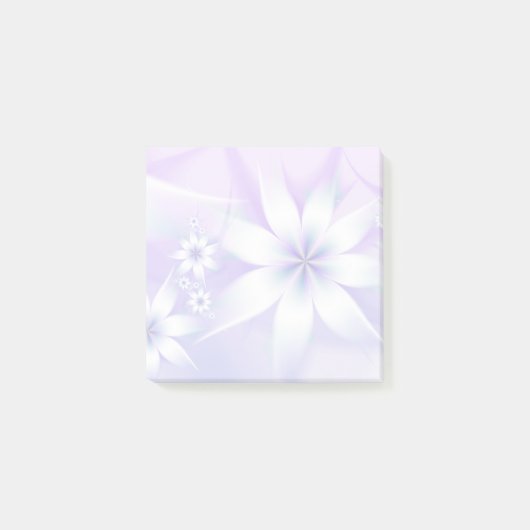 Elegant Pastel Floral Abstract | Witte Paars Post-it® Notes (Voorkant)
