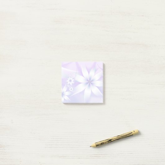 Elegant Pastel Floral Abstract | Witte Paars Post-it® Notes (Op bureau)