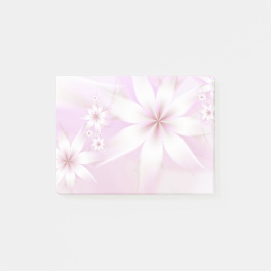 Elegant Pastel Floral Abstract | Witte roze Post-it® Notes (Voorkant)