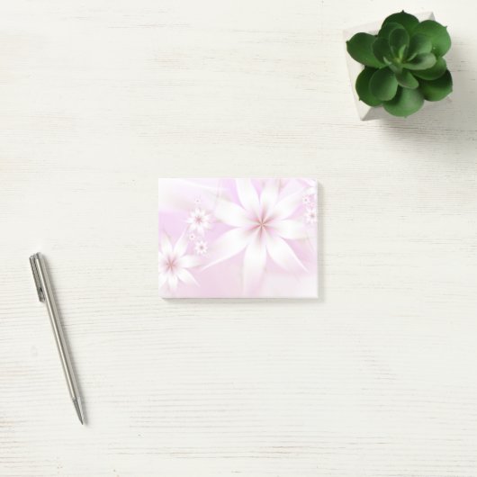 Elegant Pastel Floral Abstract | Witte roze Post-it® Notes (Kantoor)