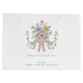 elegant pastel floral baby shower groot cadeauzakje (Achterkant)