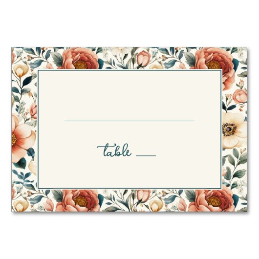 Elegant Pastel Floral Border Kaart (Voorkant)