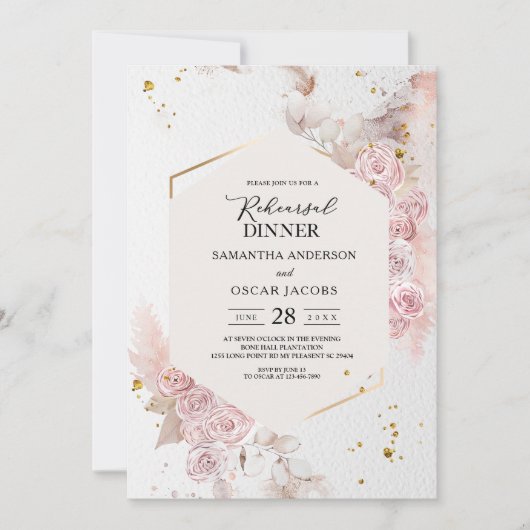 Elegant Pastel Floral Lijst Fancy Kaart (Voorkant)