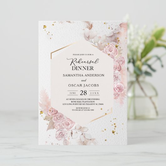Elegant Pastel Floral Lijst Fancy Kaart (Staand voorkant)