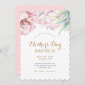 Elegant Pastel Floral Moederdag Brunch Kaart (Voorkant / Achterkant)