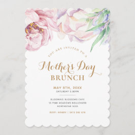 Elegant Pastel Floral Moederdag Brunch Kaart