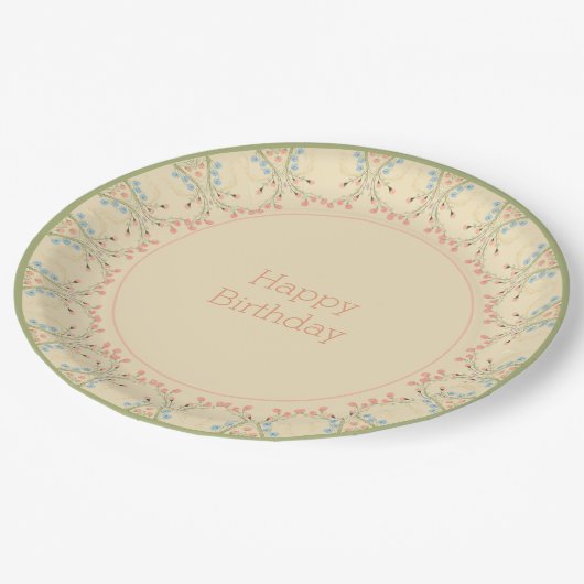 Elegant Pastel Floral Papieren Bordje (Gekanteld)