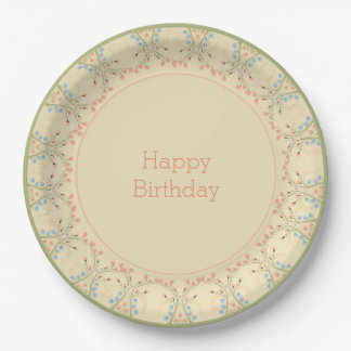 Elegant Pastel Floral Papieren Bordje