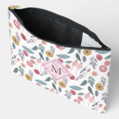 Elegant Pastel Floral Pattern Monogram Etui (Open)