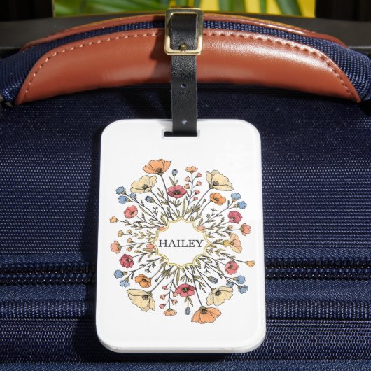Elegant Pastel Floral Personalized Luggage Tag Bagagelabel (Voorkant Insitu 2)