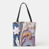 Elegant Pastel Floral Relief Pattern Tote Bag (Achterkant)