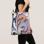 Elegant Pastel Floral Relief Pattern Tote Bag (Dichtbij)