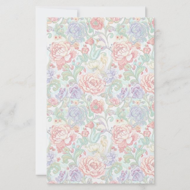 Elegant Pastel Floral Two-Sided Scrapbook Paper (Voorkant)