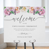 Elegant Pastel Floral Unplugged Ceremony Sign Poster