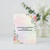 Elegant Pastel Floral Wedding Invitation Postcard Briefkaart (Staand voorkant)
