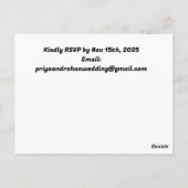 Elegant Pastel Floral Wedding Invitation Postcard Briefkaart (Achterkant)