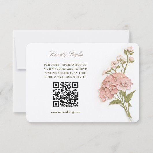 Elegant Pastel Floral Wedding RSVP Card Kaart (Voorkant)