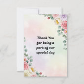 Elegant Pastel Floral Wedding Thank You Card Bedankkaart (Voorkant)