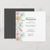 Elegant Pastel Florals | Goud Lijst Quinceanera Kaart (Voorkant / Achterkant)