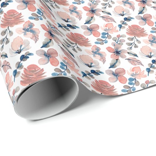 Elegant Pastel Flowers Cadeaupapier (Rol Hoek)