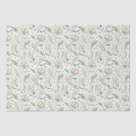  Elegant Pastel Flowers Floral Pattern Tissuepapier