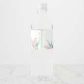 Elegant Pastel Flowers | Gepersonaliseerde verjaar Waterfles Etiket (Achterkant)