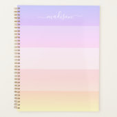 Elegant pastel gestreepte naamplanner planner (Voorkant)