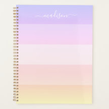 Elegant pastel gestreepte naamplanner